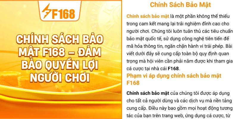 Chính Sách Bảo Mật F168 – Đảm Bảo Quyền Lợi Người Chơi Chính Sách Bảo Mật F168 – Đảm Bảo Quyền Lợi Người Chơi