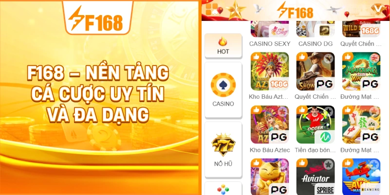 F168 – Nền Tảng Cá Cược Uy Tín Và Đa Dạng