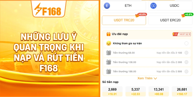 Những lưu ý quan trọng khi nạp và rút tiền F168 Những lưu ý quan trọng khi nạp và rút tiền F168